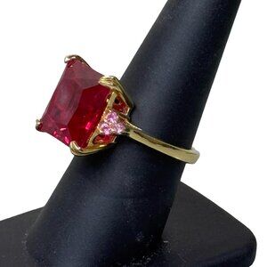 Bella Luce 8.75ct Lab Created Ruby White Diamond Simulant Eterno Yellow Ring 7.5